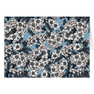 Kirschblüte in weiß und blau