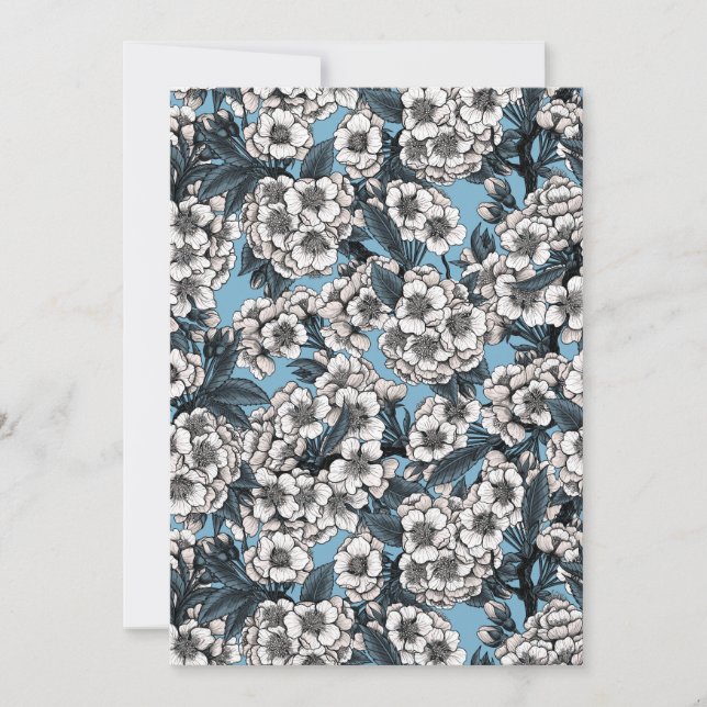 Kirschblüte in weiß und blau (Vorderseite)