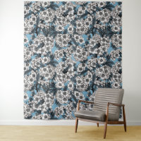 Kirschblüte in weiß und blau