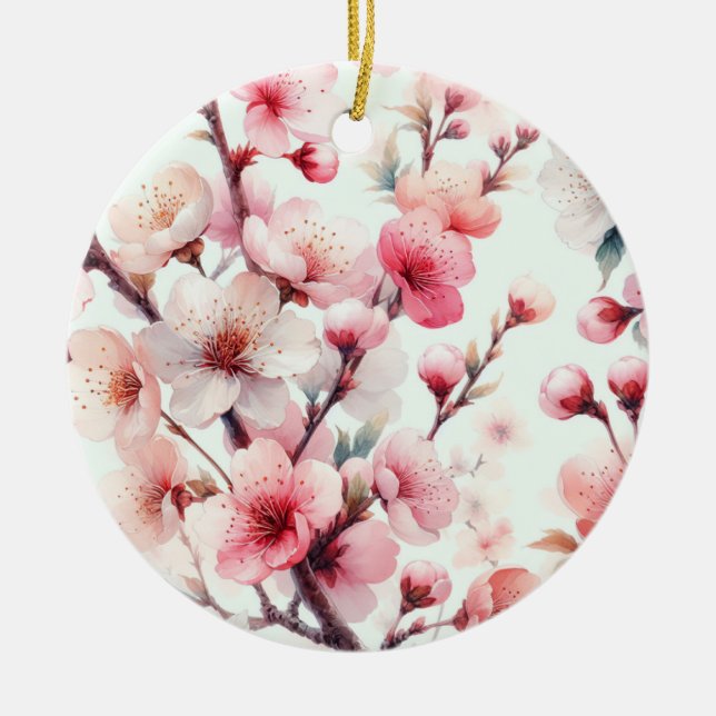Kirschblüte Keramik Ornament (Vorne)