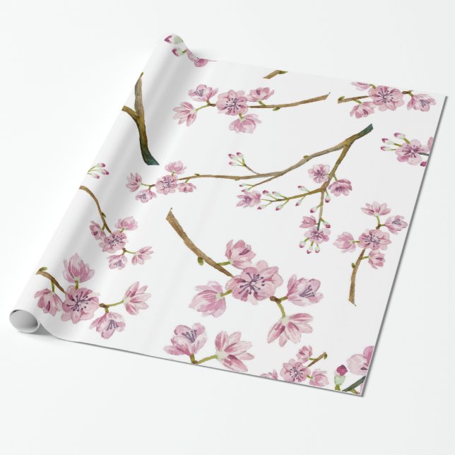 Kirschblüte-Kirschblüten-Druck Geschenkpapier (Ungerollt)