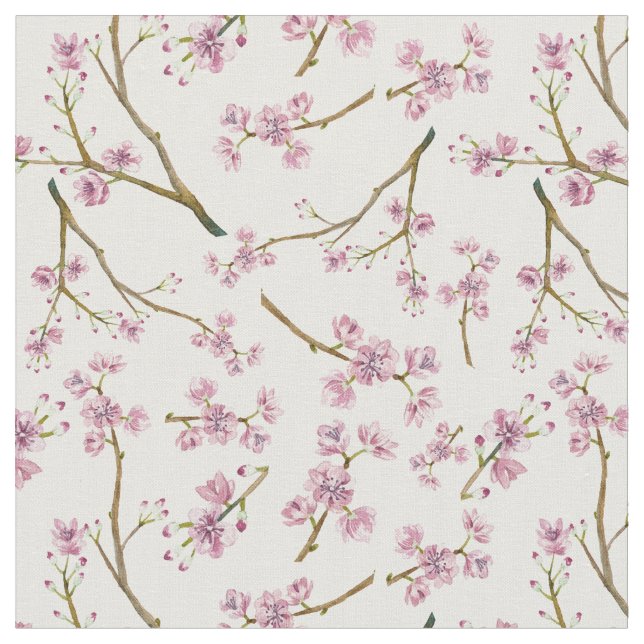 Kirschblüte-Kirschblüten-Druck Stoff (Nahaufnahme)