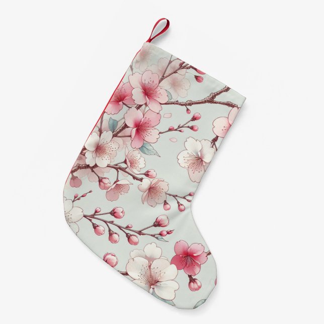 Kirschblüte Kleiner Weihnachtsstrumpf (Vorderansicht (hängend))