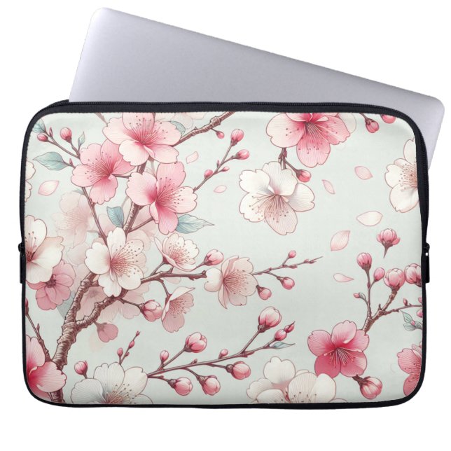 Kirschblüte Laptopschutzhülle (Vorderseite)