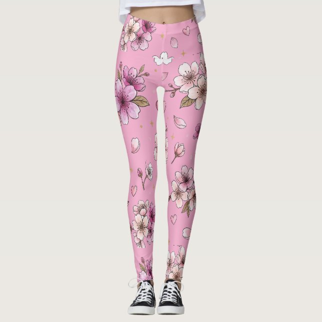Kirschblüte Leggings (Vorderseite)