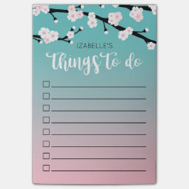 Kirschblüte Ombre | individueller Name, zum der Post-it Klebezettel