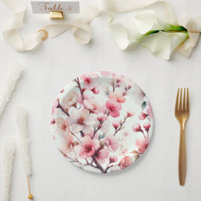 Kirschblüte Pappteller (Hochzeit)