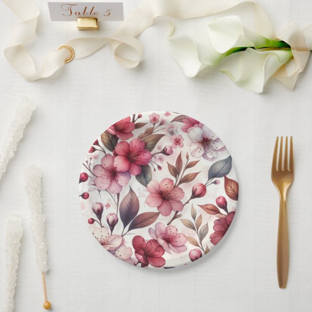 Kirschblüte Pappteller (Hochzeit)