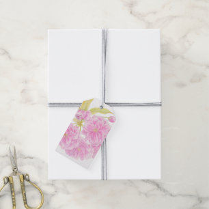 Kirschblüte pinkfarbene Blume Aquarellmarke Geschenkanhänger