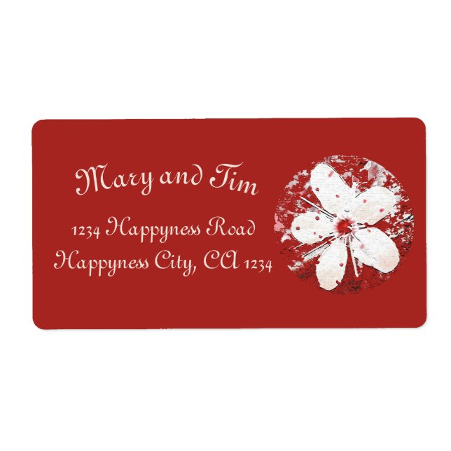 Kirschblüte Poesie rot weiß elegante Sakura (Vorne)