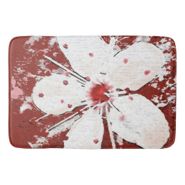 Kirschblüte Poesie rot weiß elegante Sakura Badematte