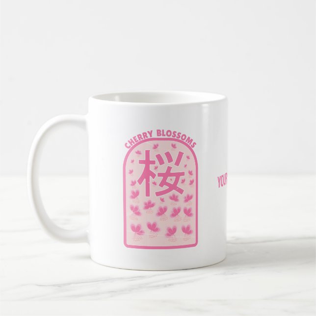 Kirschblüte rosa Blume Japan Kaffeetasse (Links)