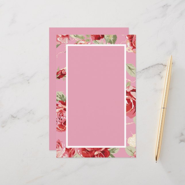 Kirschblüte rote Rose (Vorderseite/Rückseite Beispiel)