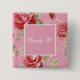 Kirschblüte rote Rose Blume Button