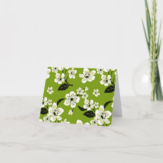 KIRSCHBLÜTE - SAKURA (MATCHA-GRÜN) DANKESKARTE (Vorderseite)