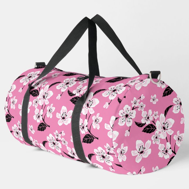 KIRSCHBLÜTE - SAKURA-MUSTER IN HELLROSA DUFFLE BAG (Linke Ecke)