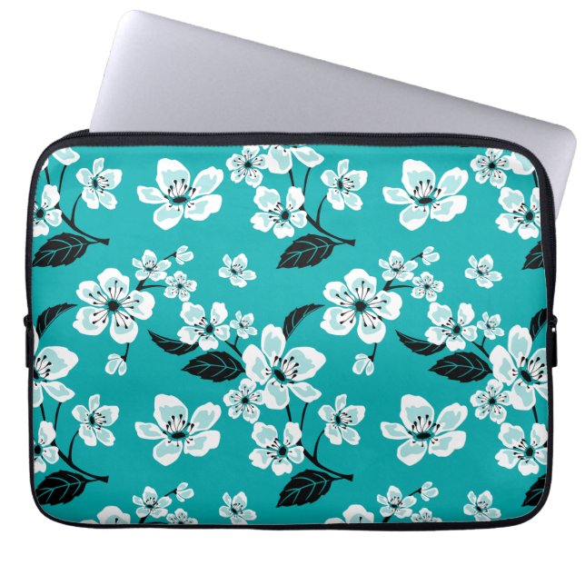KIRSCHBLÜTE - SAKURA (TÜRKIS) LAPTOPSCHUTZHÜLLE (Vorderseite)