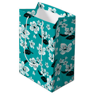 KIRSCHBLÜTE - SAKURA (TÜRKIS) MITTLERE GESCHENKTÜTE