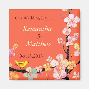 Kirschblüte Save the Date, die Einladung Wedding Magnet