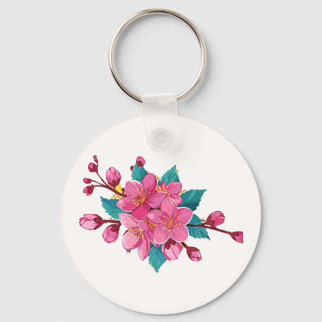 Kirschblüte Schlüsselanhänger (Vorderseite)
