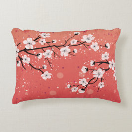 Kirschblüte schwarze Baumkoralle Dekokissen