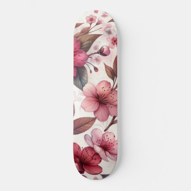 Kirschblüte Skateboard (Vorderseite)