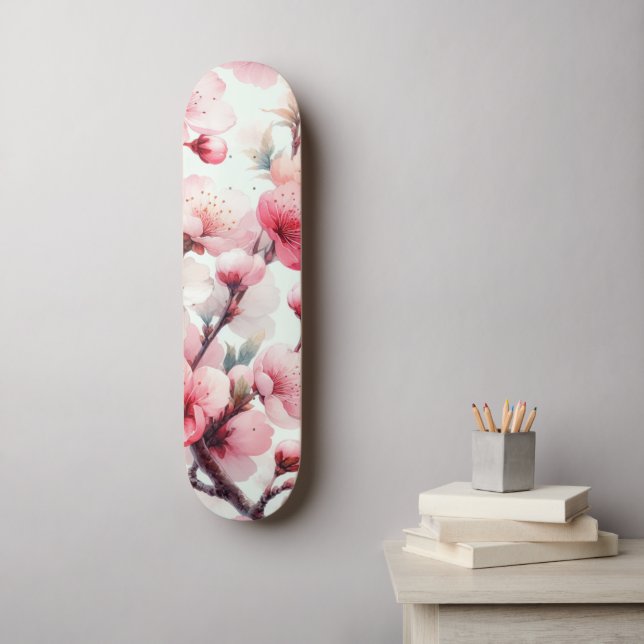 Kirschblüte Skateboard (Wandkunst)