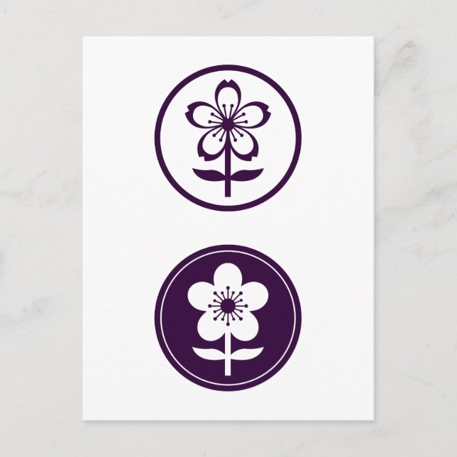 Kirschblüte und Apfelblüte Postkarte (Vorderseite)