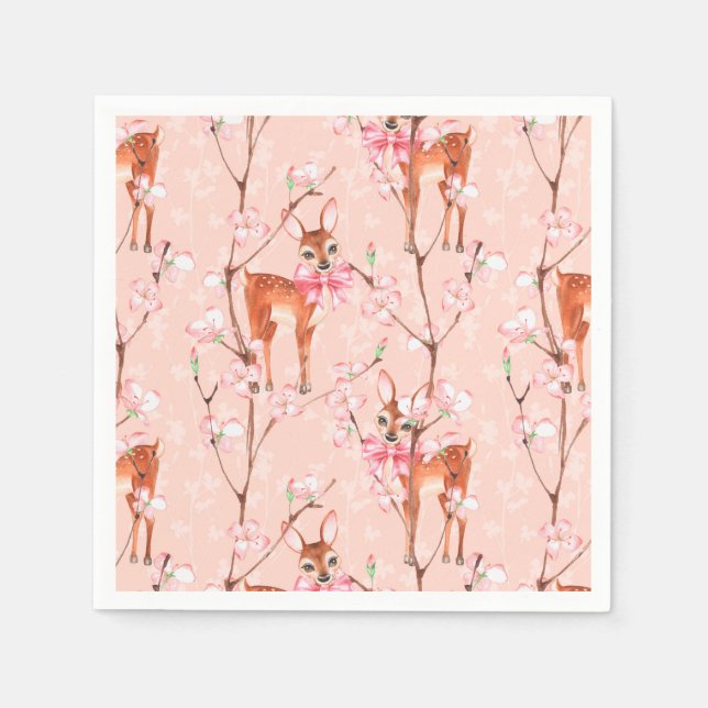 Kirschblüte und -fawns /2 serviette (Vorderseite)