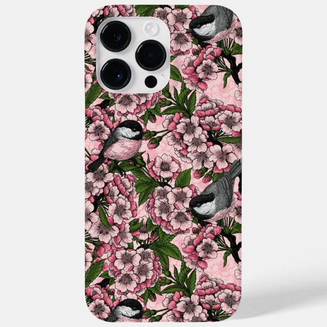 Kirschblüte und Kichererbsen auf rosa Case-Mate iPhone Hülle (Rückseite)