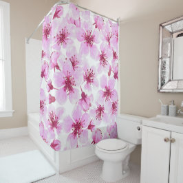 Kirschblüte Wasserfarbe Duschvorhang