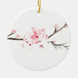 Kirschblüte Wasserfarbe Keramik Ornament