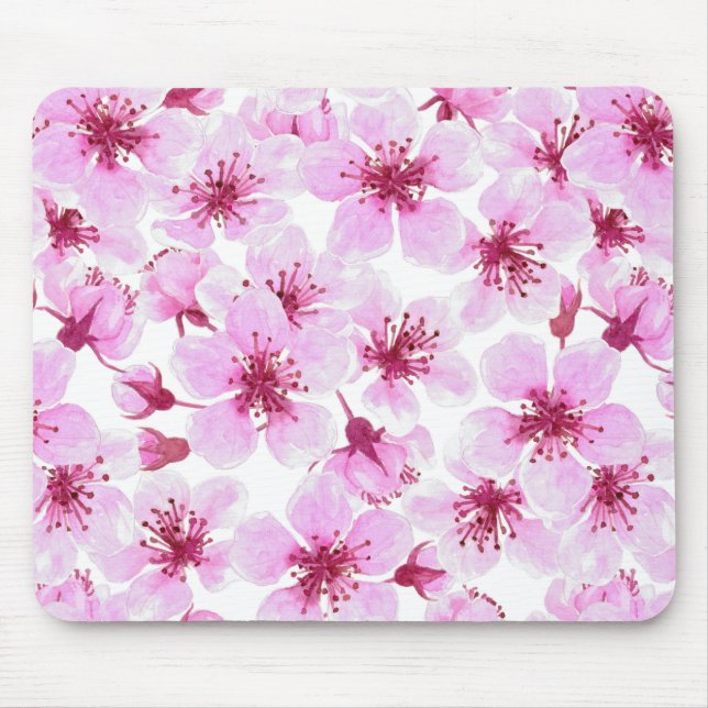 Kirschblüte Wasserfarbe Mousepad (Vorne)