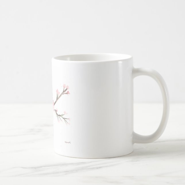 Kirschblüte Wasserfarbe Tasse (Rechts)