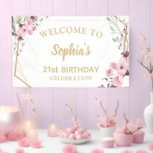 Kirschblüten 21. Geburtstag Großes Willkommensbann Banner
