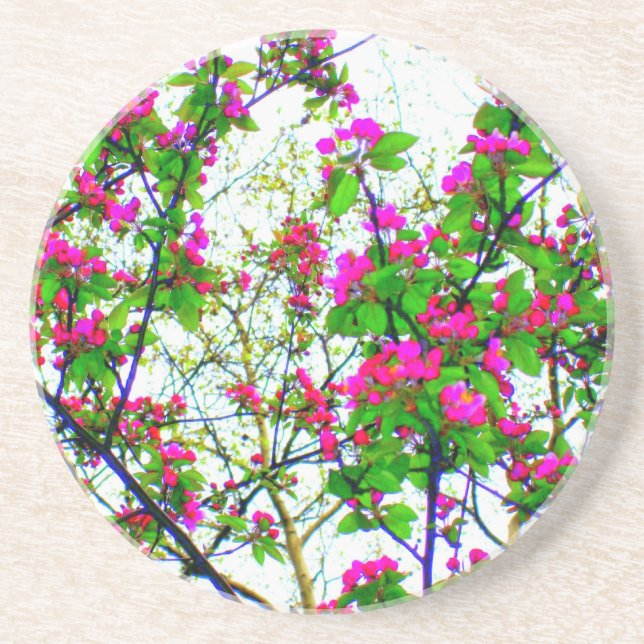 'Kirschblüten-Abstrakt' Untersetzer (Vorne)