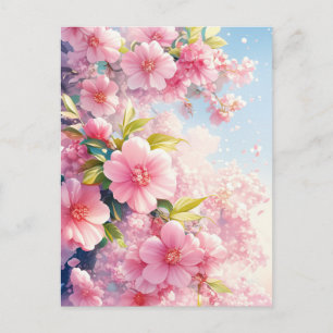 Kirschblüten-Aquarell-Blumen-Natur Postkarte