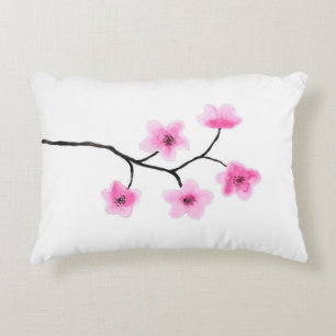 Kirschblüten-Aquarell Dekokissen