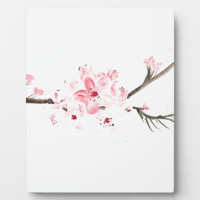 Kirschblüten-Aquarell Fotoplatte (Vorderseite)