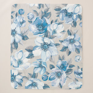Kirschblüten-Aquarell: Nahtloses Apfelbaum-Muster Sherpadecke