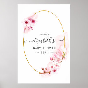 Kirschblüten-Baby-Shower-Willkommen Poster
