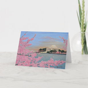 Kirschblüten bei Sonnenaufgang Grußkarte Karte