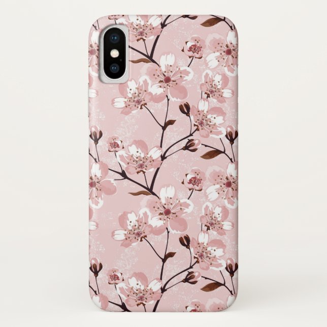 Kirschblüten-Blumen-Muster Case-Mate iPhone Hülle (Rückseite)