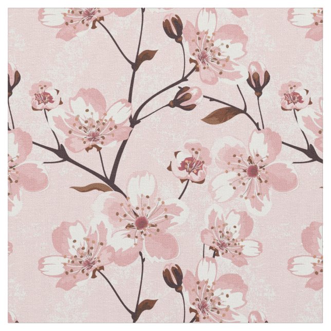 Kirschblüten-Blumen-Muster Stoff (Nahaufnahme)