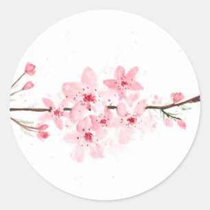 Kirschblüten Blumen Runder Aufkleber