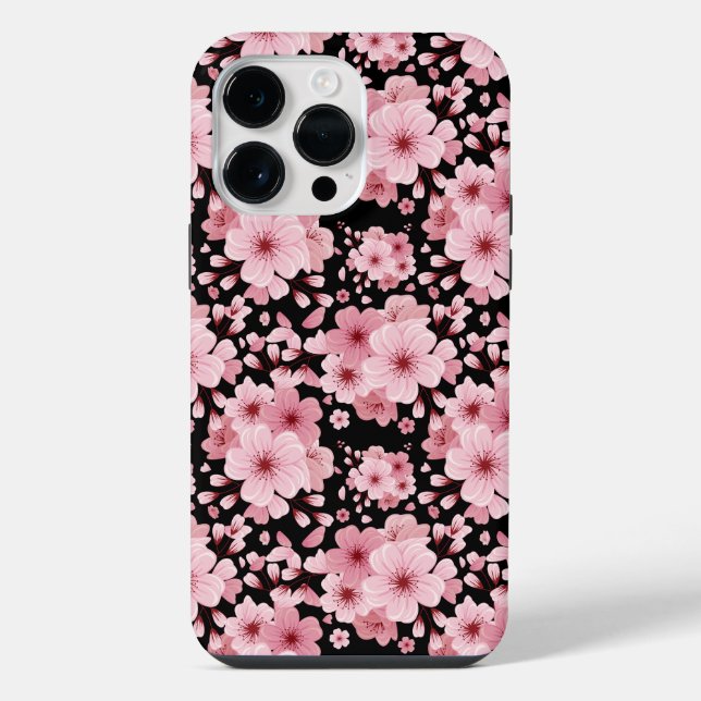 Kirschblüten-Blumenmuster-Design iPhone Hülle (Rückseite)