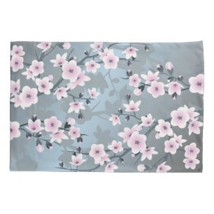 Kirschblüten-Blumenstaub-Rosa-Blau Kissenbezug