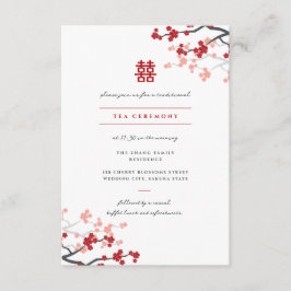 Kirschblüten & Chinesische Hochzeit mit doppeltem Begleitkarte