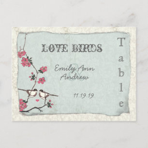 Kirschblüten-Damaskus-Hochzeitstisch-Nummer im Vin Postkarte