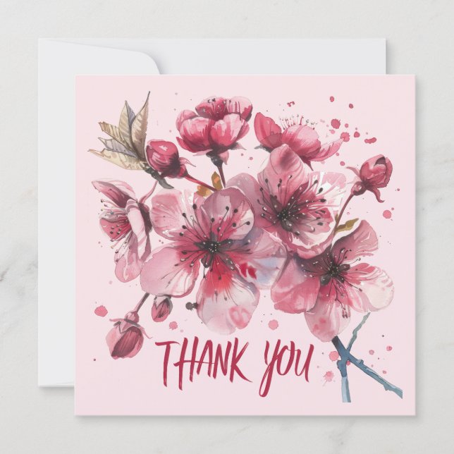 Kirschblüten. Danke Karte (Vorderseite)